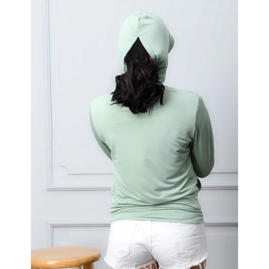 Áo khoác chống nắng Uni NỮ 2 LỚP chất liệu làm mát, vải thun lỗ - XANH NGỌC | BigBuy360 - bigbuy360.vn