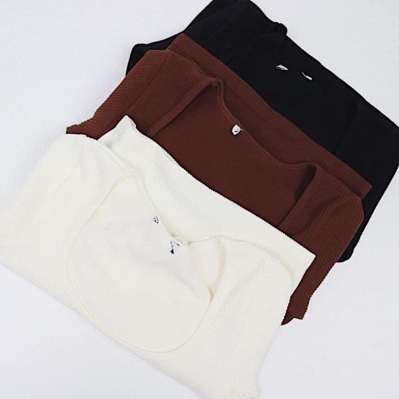 SET 3 ÁO 3 MÀU CỔ U (NÂU ĐẬM)