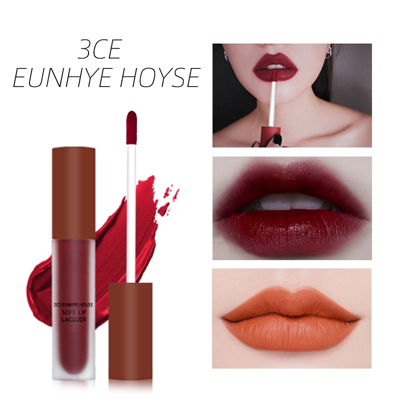 3CE Eunhye House Matte Velvet Glaze Lips All Time Not Fade Lip Gloss Không dính Make Up