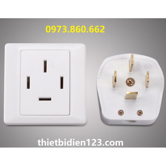 Ổ cắm 3 pha 4 lỗ mặt vuông 16A, 25A kiểu tiêu chuẩn 86 -TBĐ