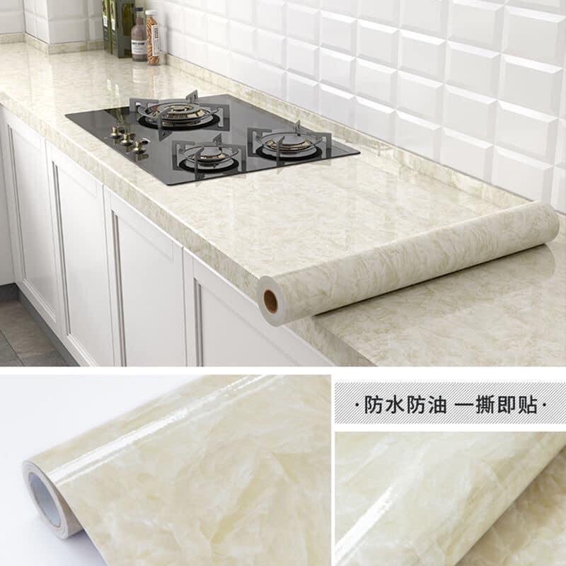 Giấy dán tường giả đá dán mặt bàn bếp, decal vân đá nhiều mẫu đẹp Kim Huệ decor giá rẻ khổ 1.2mx0.5m