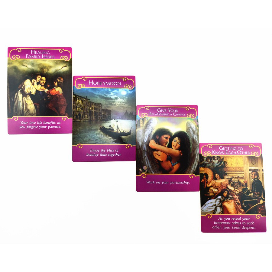 Bộ Bài Bói Tarot Romance Angels Oracle Cards Cao Cấp và Túi Nhung Đựng Tarot và Khăn Trải Bàn Tarot Toyvnmall