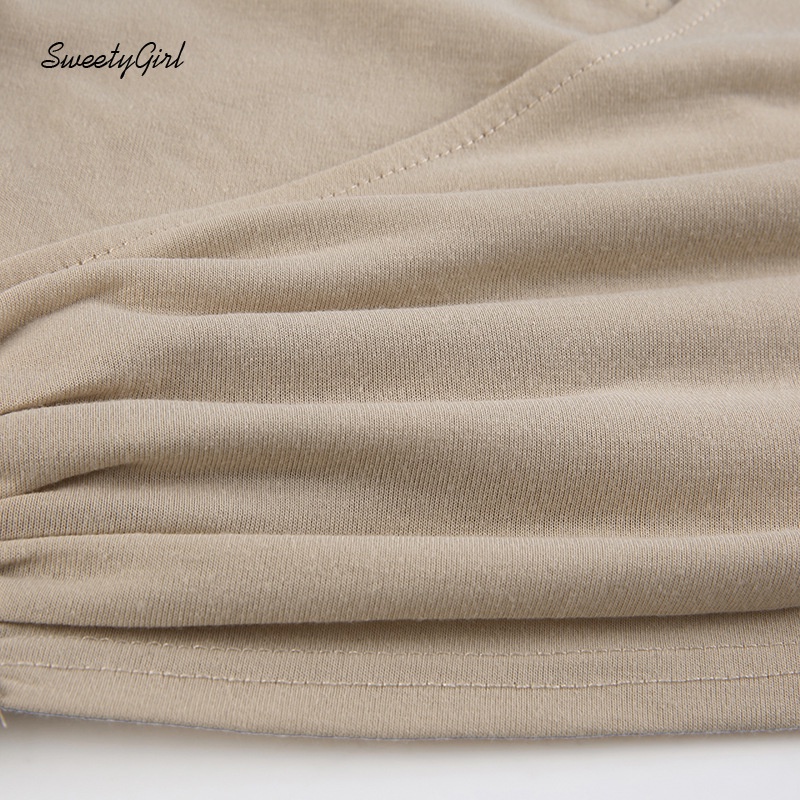 Áo Croptop Tay Ngắn Cổ Chữ V Màu Trơn Thời Trang Quyến Rũ Dành Cho Nữ 2022