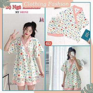 Kimono ngắn tay siêu hot mặc nhà chất liệu đồ ngủ mát mịn