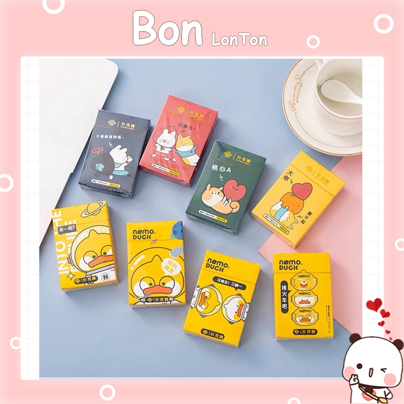 Bộ Bài Tây Hoạt Hình Dễ Thương Poker 52 Lá chất liệu giấy dày và có thể chống nước