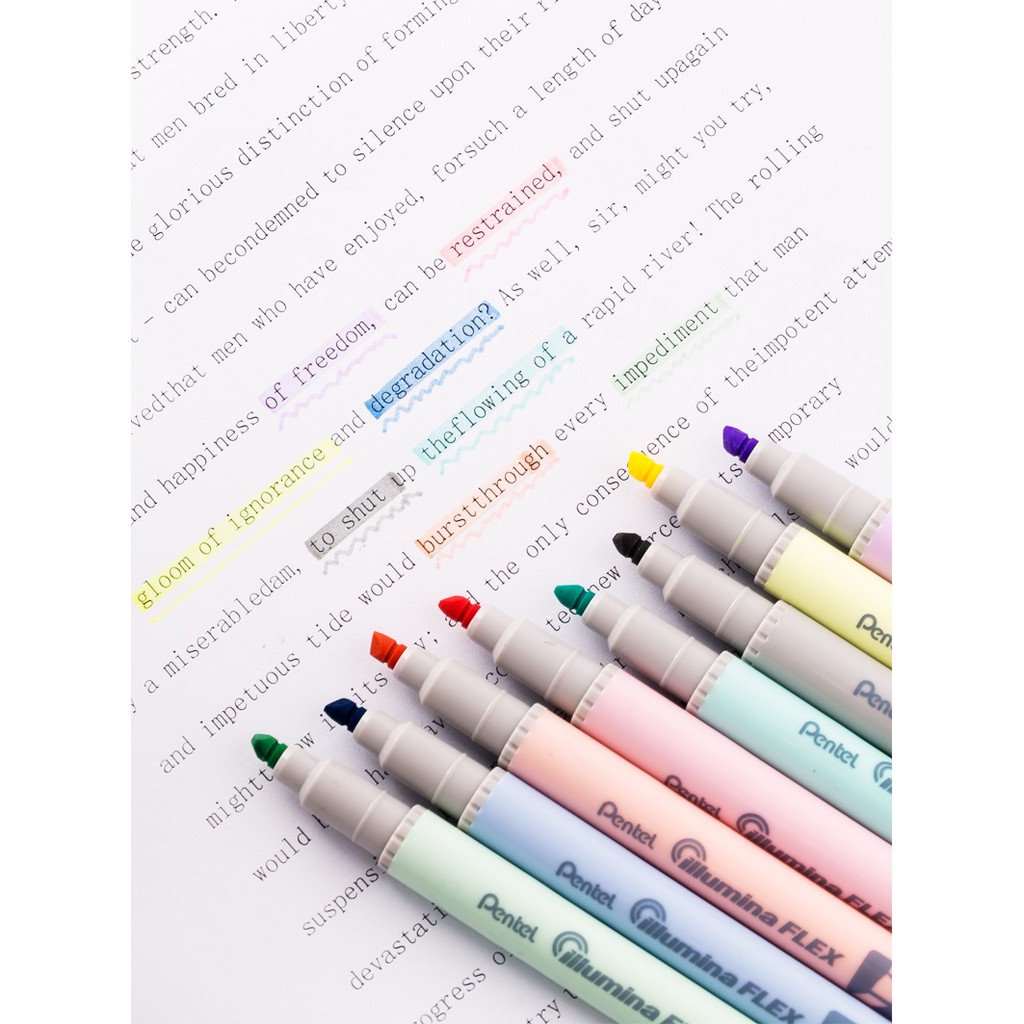 Bút dạ quang Pentel Illumina Flex Twin Tip Highlighter SLW11P - Bold/Five - Màu tím (Pastel Violet)