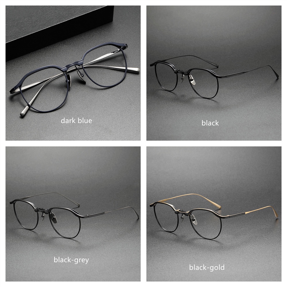 Mắt Kính Gọng Cong Tròn Bằng Titan Nguyên Chất Phong Cách Boston Nhật Bản Mới 2022 Cho Nam Và Nữ