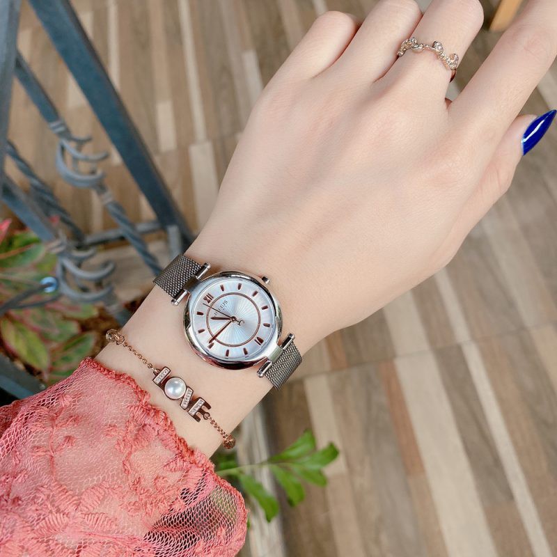 Đồng hồ nữ Julius Star Hàn Quốc JS-028 mặt kính Sapphire dây thép (Chọn màu)