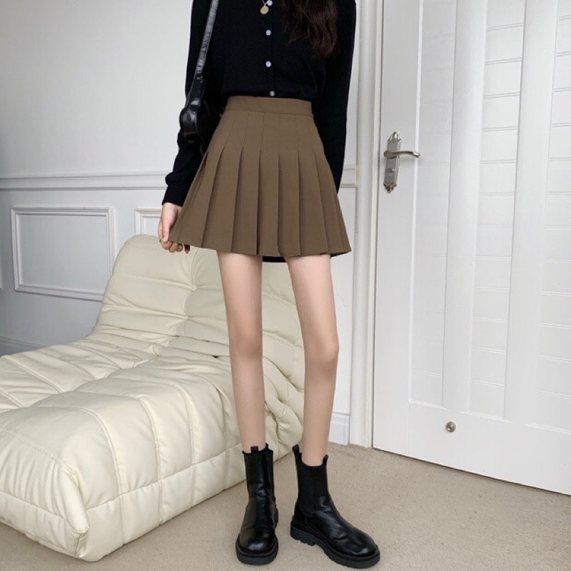 Chân Váy Xếp Ly Tennis Chất Vải Tuyết Mưa Dày Dặn Có Lót Quần Form Chuẩn