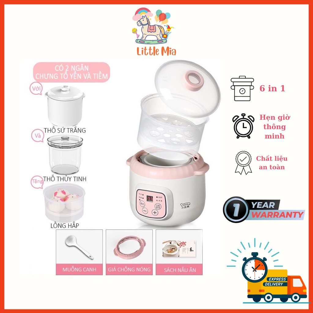 Nồi Nấu Chậm, Nồi Ninh Hầm Cháo Đa Năng Nấu Cách Thủy - Bảo Hành 12 Tháng Chính Hãng