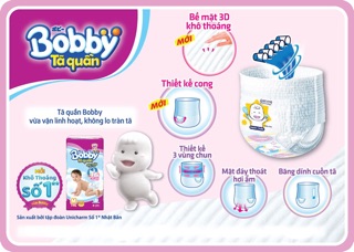 Bỉm - Tã quần Bobby size L - 36 miếng (Cho bé 9 - 13kg)