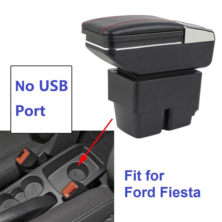 Hộp tỳ tay, đệm tỳ tay lắp cho xe ô tô Ford Fiesta, Armrest box for Ford Fiesta