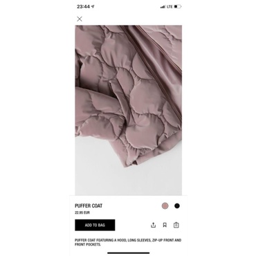 Áo phao cho bé, áo khoác phao ZARA cho bé gái siêu ấm