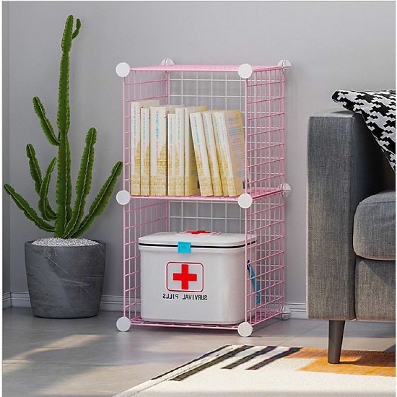 Khung lưới trang tri, decor, giá kệ sách 2 ô  siêu xink