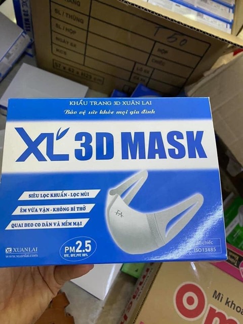 1 hộp 50c khẩu trang XL 3D MASK