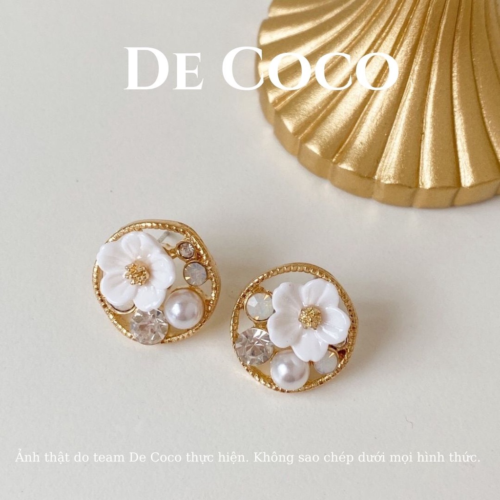 Bông tai hoa đính đá Daisy decoco.accessories