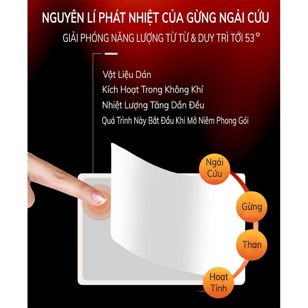 Miếng Dán Giữ Nhiệt Bàn Chân/Dán Cơ Thể Lớn/Nhỏ - Tinh Chất Gừng Tự Nhiên Nam/Nữ Giới - Giảm Ê Buốt Chân, Đau Bụng Kinh