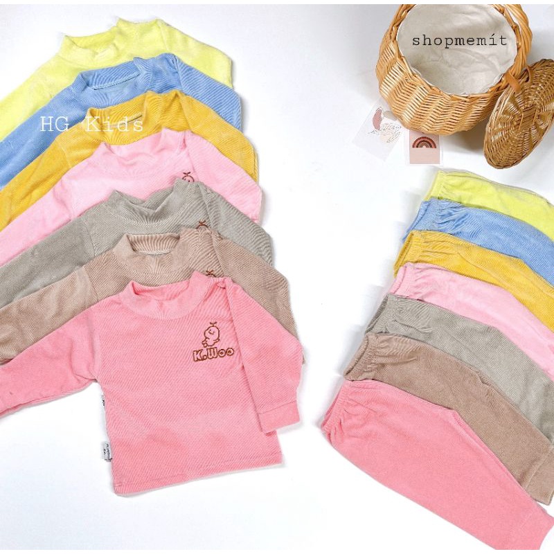Bộ nhung dài tay⚡FREESHIP⚡siêu mềm mịn, co giãn 8 chiều cho bé từ 6-18kg