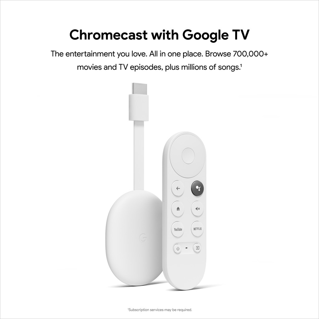 Chromecast with Google TV 2021 - TV Box tích hợp Android TV 10, Remote ra lệnh Tiếng Việt, Phát nội dung 4K HDR