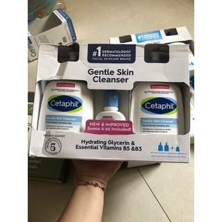 ( mẫu mới ) 591 Bộ 3 sữa rửa mặt Cetaphil Gentle Skin Cleanser  bao gồm 2 chai 591ml + 1 chai 118ml