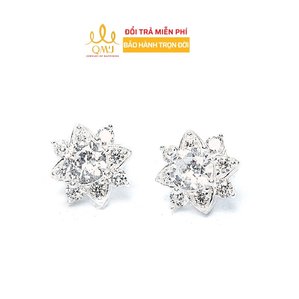 Bông tai bạc QMJ Hoa xinh xắn, thanh lịch duyên dáng bạc 925 cao cấp Q183