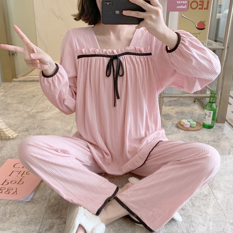 Bộ Đồ Ngủ Dài Tay Thời Trang Mùa Xuân Thu Ngọt Ngào Dành Cho Nữ