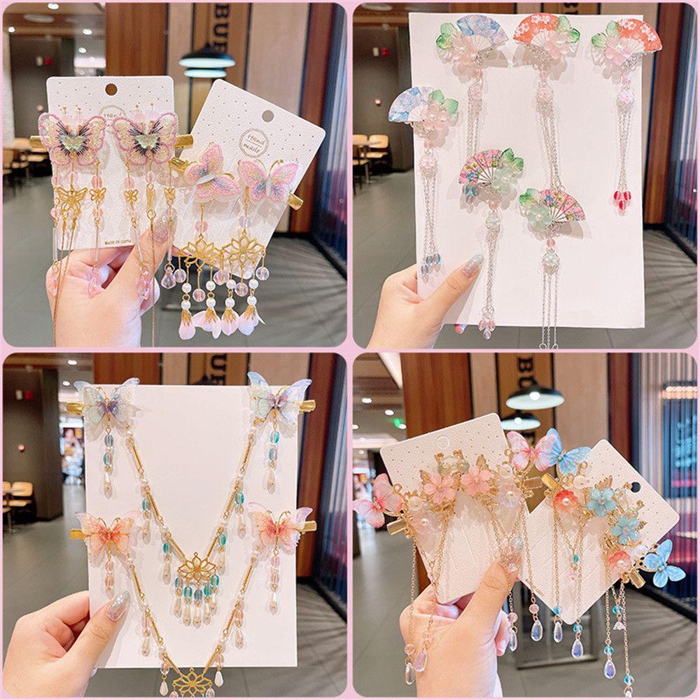 2pcs/set Girls Cute Colorful Butterfly Hairpins/Antique