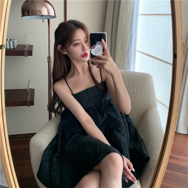 Váy 2 Dây Vải Sần-FREESHIP-Hàng Cao Cấp-V01-Đầm dáng Xoè đi tiệc sang chảnh,đi biển | BigBuy360 - bigbuy360.vn