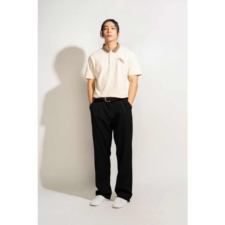 OWL BRAND OMBRE COLLAR POLO - Áó Polo Cổ Dệt   /  Màu Be - OWL151221