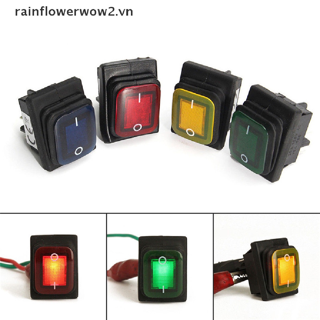 Công Tắc 4 Chấu 12V Có Đèn LED Chống Nước Cho Xe Hơi / Tàu Thuyền