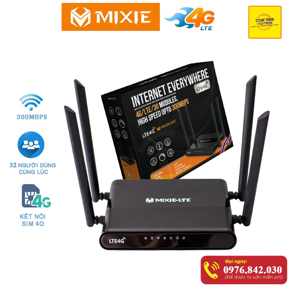Bộ Phát Wifi 3G/4G Tốc Độ Cao MIXIE-LTE 4 RÂU🌀 Hỗ Trợ Phát Wifi Từ SIM 4G 🌀 INTERNET TRÊN MỌI NẺO ĐƯỜNG