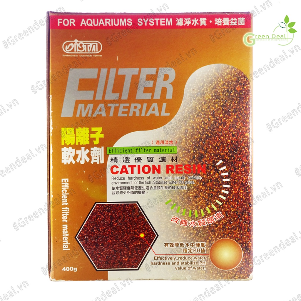 ISTA - Cation Resin (Hộp 400 gram) | Vật liệu lọc làm mềm nước hồ cá thủy sinh