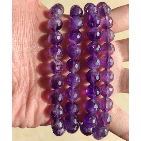 Chuỗi Hạt Đá Màu Tím Tự Nhiên 4 6 8 10MM Làm Trang Sức Thủ Công