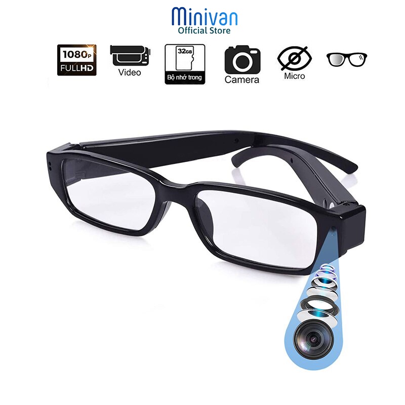 Mắt kính camera hành trình Fullhd 1080P không dây thẻ nhớ quay phim mini siêu nhỏ giám sát Minivan M31