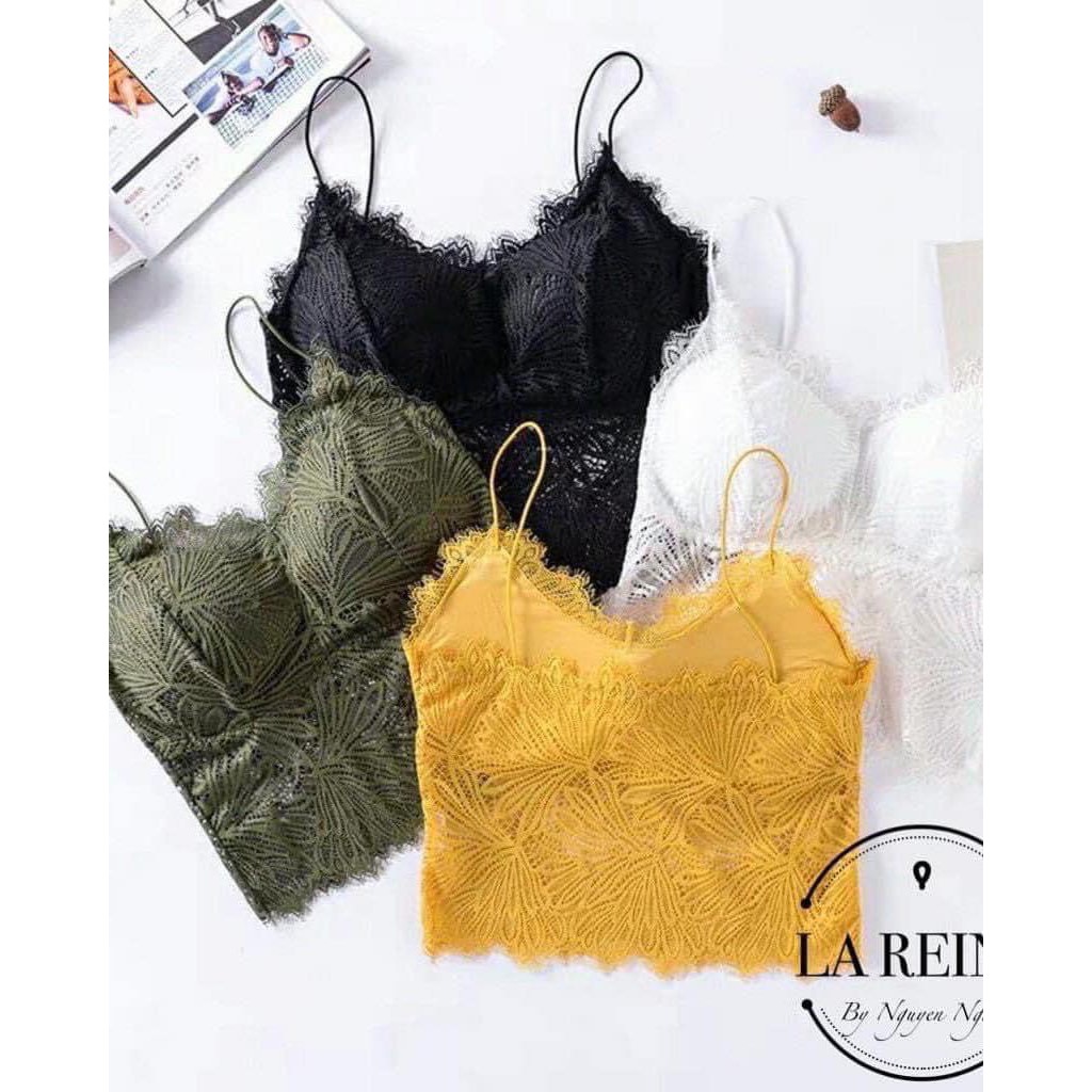 Áo bra ⭐️FREE SHIP⭐️ Bra ren hoa cúc có đệm cao cấp [áo lót bra]