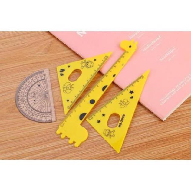 Bộ eke thước kẻ hình thú cho học sinh H01