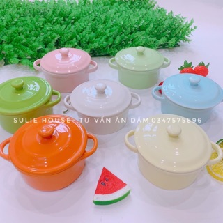 Bát sứ ăn dặm cho bé hai quai có nắp