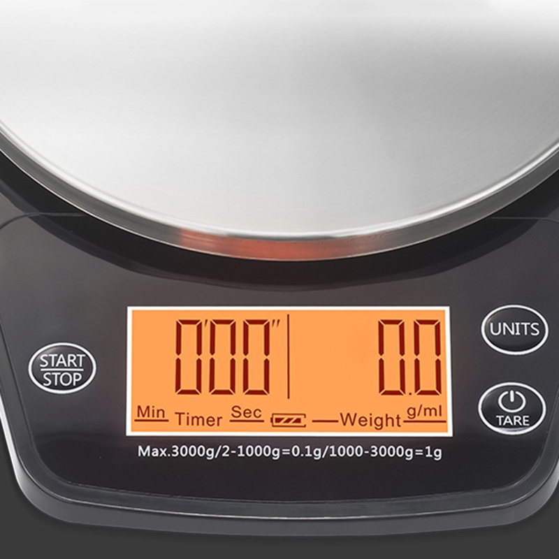 Cân Điện Tử Pha Cà Phê Màn Hình LCD 3kg / 0.1g Độ Chính Xác Cao g / ml / oz