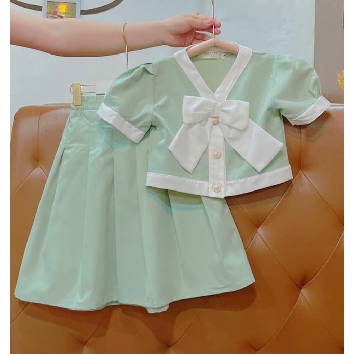 Sét váy nơ lạ mắt cho bé gái 20-33kg