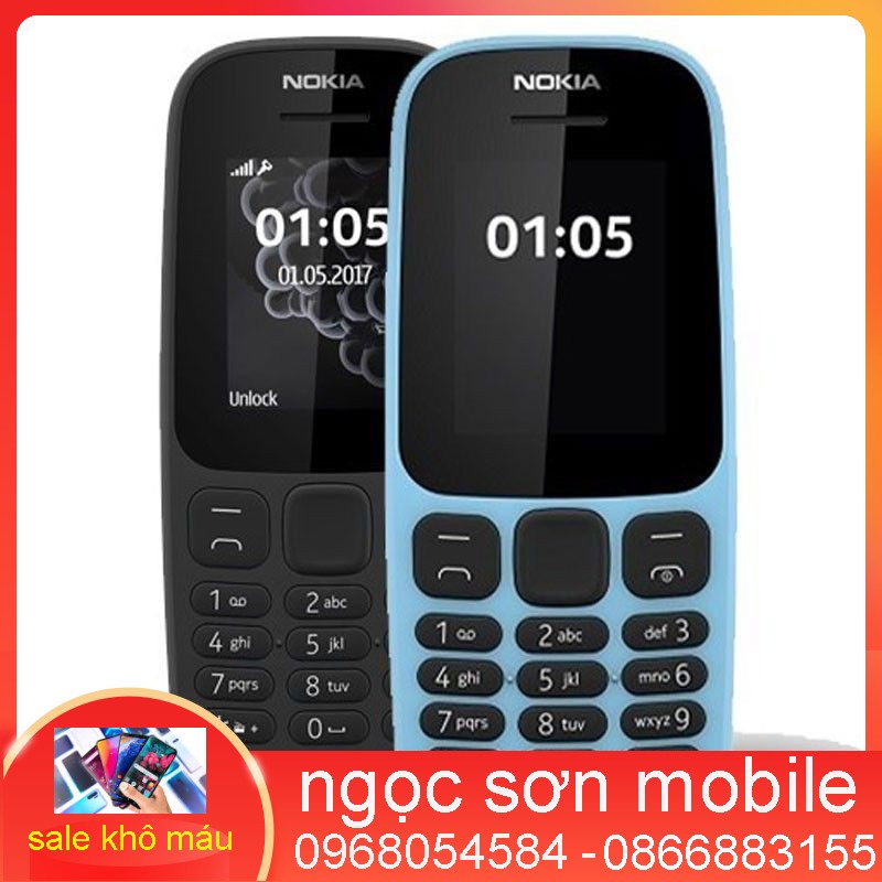 điện thoại nokia105,điện thoại giá rẻ 2 sim 2017 pin trâu sóng khỏe ngọc sơn mobile