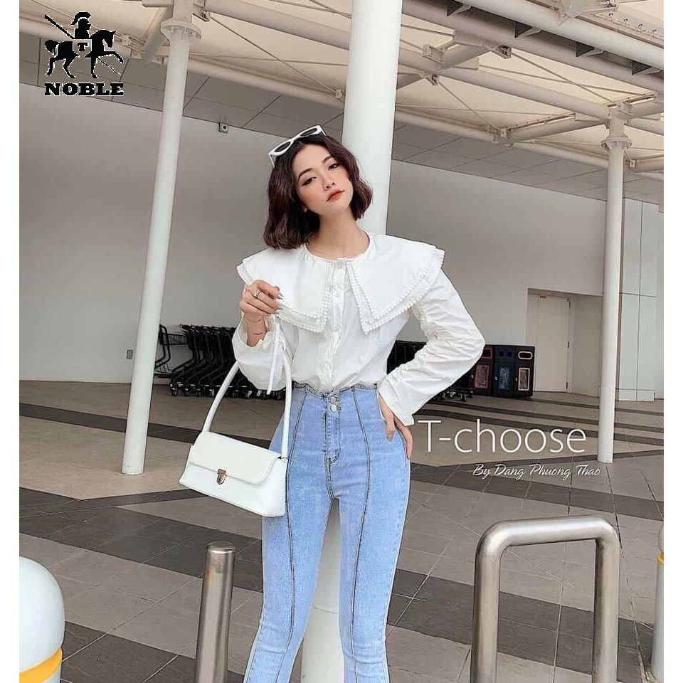 [Freeship] Quần jean nữ lưng cao co giãn thời trang Noble TN76