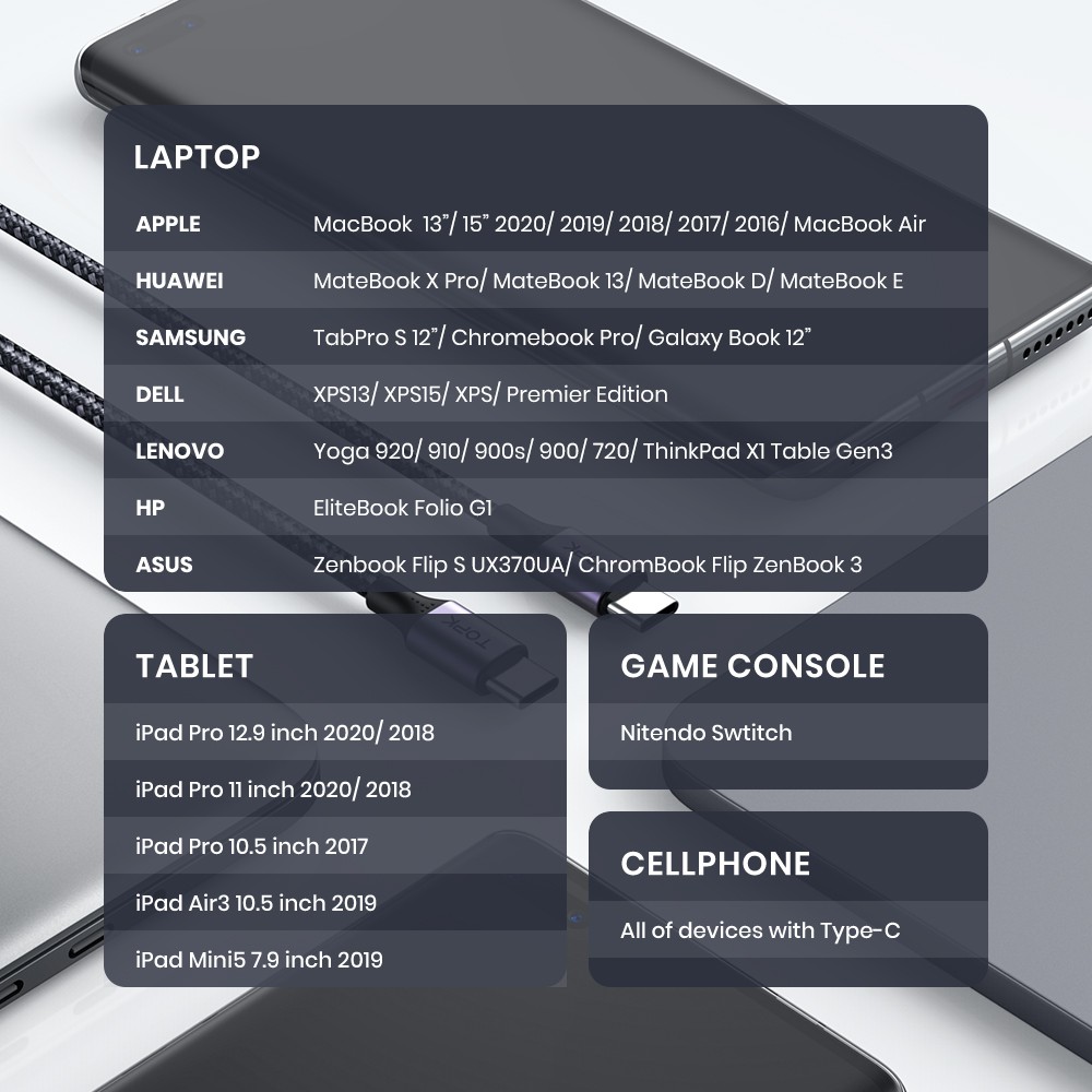 Dây cáp sạc nhanh 60W TOPK AC10 Type C sang USB C PD QC4.0 cho Samsung Xiaomi Realme