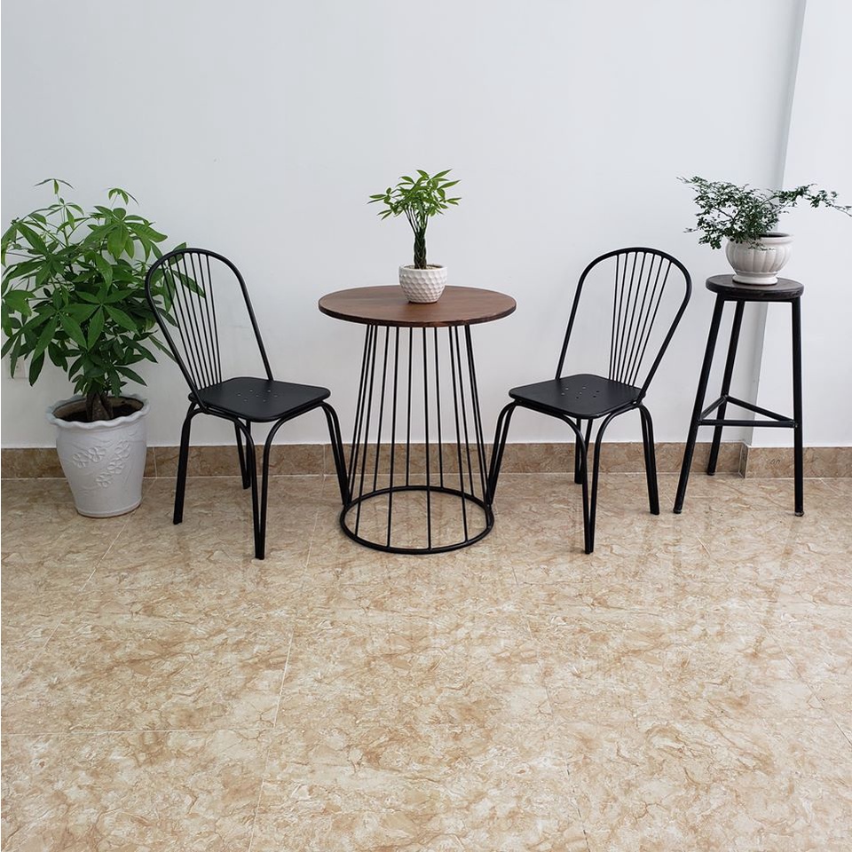 Ghế Ăn  Mặt Gỗ Khung Sắt  Sơn Tĩnh Điện Phù Hơp Không Gian Phòng Khách Quán Caffe, Nhà Hàng, Văn Phòng.