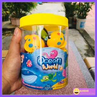 Hộp đồ chơi Thú chạy đà ,bộ động vật biển loại hộp 18 con siêu dễ thương cho bé AhihiKids