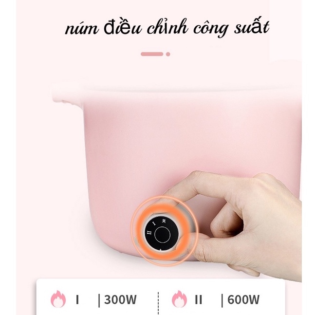 Nồi điện mini  đa năng 1.5L, Nồi chống dính cao cấp, chiên xào rán hấp, nấu cơm