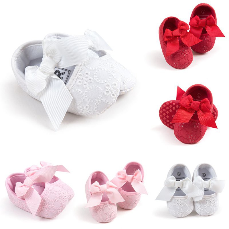 Giày cotton thắt nơ bướm xinh xắn cho bé gái