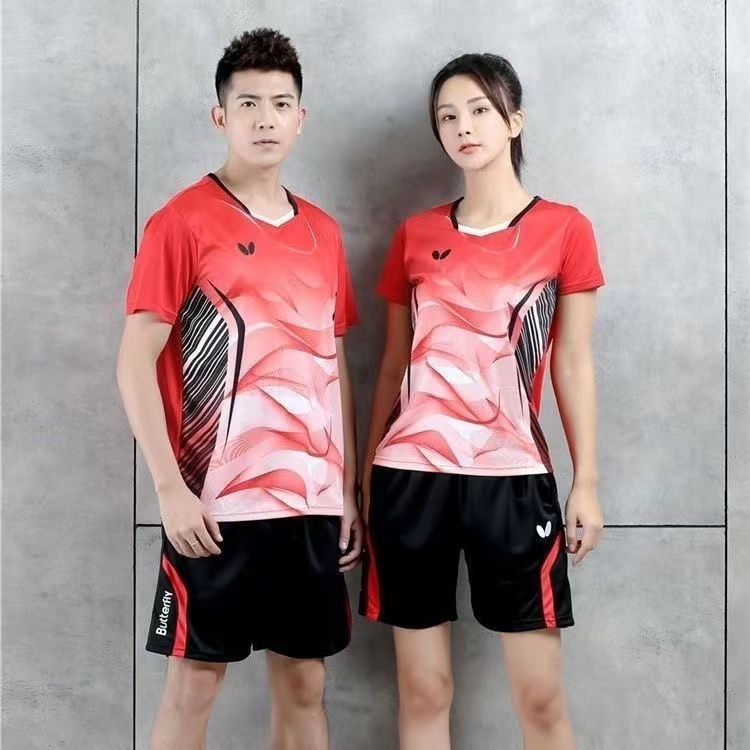 Bộ Đồ Thể Thao Bóng Bàn Phối Lưới Nhanh Khô Thời Trang Mùa Hè Cho Nam Và Nữ