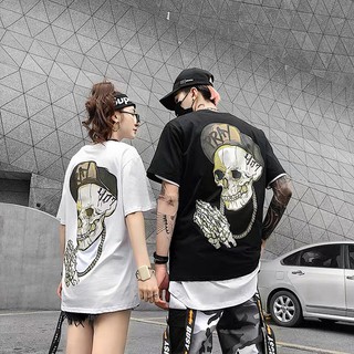 Áo Thun Form Rộng Tay Lỡ Unisex- Hình Đầu Lâu