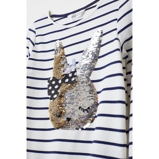 Áo thun kẻ thỏ sequin (FORM Bé nửa size)