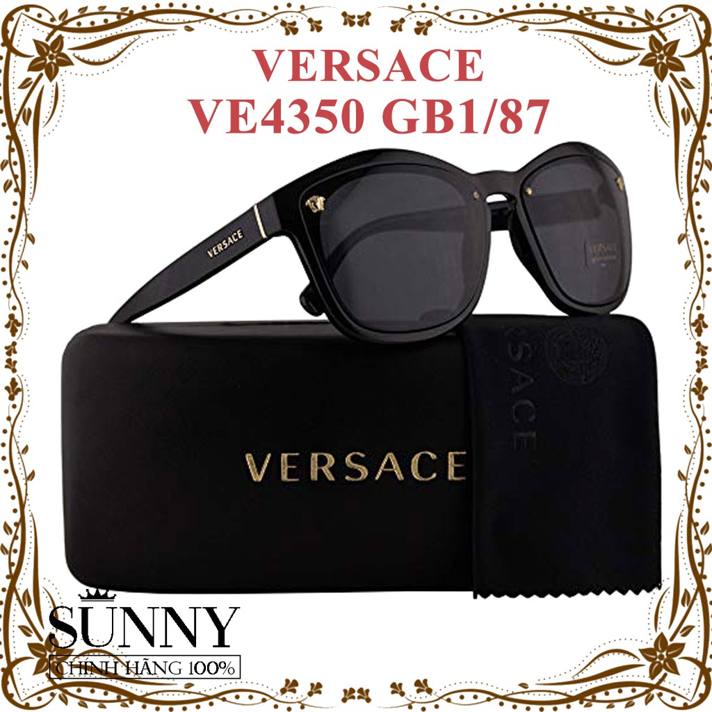 Kính mát chính hãng nam nữ Versace VE4350 GB1/87 màu sắc thời trang, thiết kế dễ đeo bảo vệ mắt